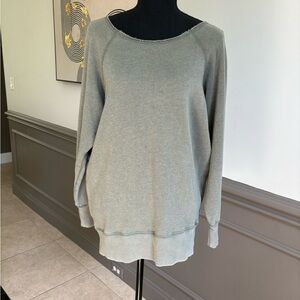 Aerie Gray Crewneck Sweater Soft Knit Relaxed Fit